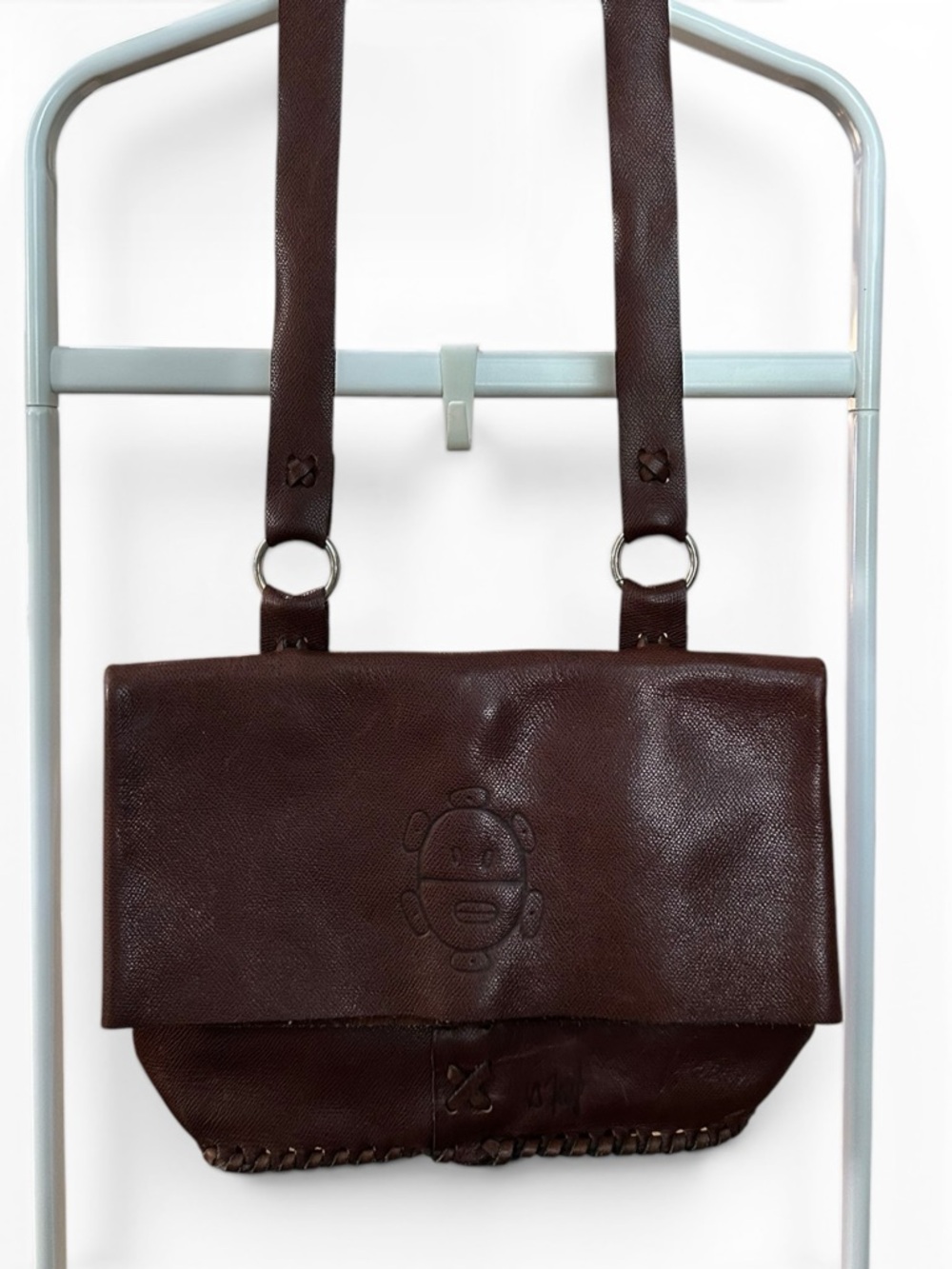 👜 Handcrafted Puerto Rico Leather Tote – Whipstitched Brown Vintage Bag
